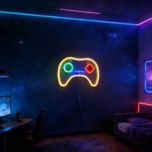 1pc LED Game Controller Neon Light Wall Decor, Battery/USB Powered Romantic Fairy Lamp, Home/Party/Gaming Room Decoration, Bedroom/Living Room Birthday Decor Colorful Light - Gamepad Neon Light - View 14