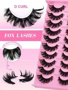 10 Pairs Fox-Inspired False Eyelashes, DIY Lashes, Natural Style Soft & Shedding-Resistant, Suitable For Beginners Daily Makeup - View 8