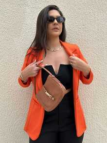 Women Coats - Orange - View 8