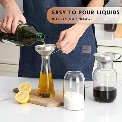 1 phễu thép không gỉ bền chắc với bộ lọc có thể tháo rời - Thiết kế miệng rộng giúp tránh tràn, thích hợp cho dầu, chất lỏng, bột, v.v. - Phụ kiện nhà bếp và quầy bar dễ vệ sinh - Có thể treo để cất giữ - Lý tưởng cho nhà bếp gia đình và chuyên nghiệp [Quà tặng ngày lễ cho vợ và mẹ] Kiểu ngẫu nhiên