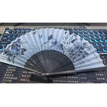 1 chiếc quạt gấp phong cách Trung Hoa, di động, phụ kiện áo choàng và váy Hanfu, đạo cụ khiêu vũ trang phục cổ xưa, quạt gấp màu đen, thích hợp cho trang phục hàng ngày, tiệc tùng, khiêu vũ, quà tặng tuyệt vời (Vị trí hoa văn trên quạt không cố định) - Nhiều màu - Xem 12
