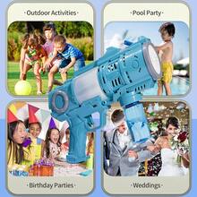 A Children's Bubble Gun With Music Effects, Suitable For Outdoor Toys, Gifts, Weddings, Easter Parties (Excluding Batteries And Refilling Fluids) - Blue - View 3