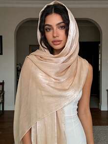 New Autumn/Winter Organza Soft Shimmery Muslim Hijab Scarf Shawl For Women - Multicolor - View 33