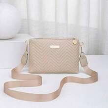 Women's New Fashion Wavy Embossed Crossbody Bag, Versatile Sweet Shoulder Bag, Envelope Bag - Khaki - View 9