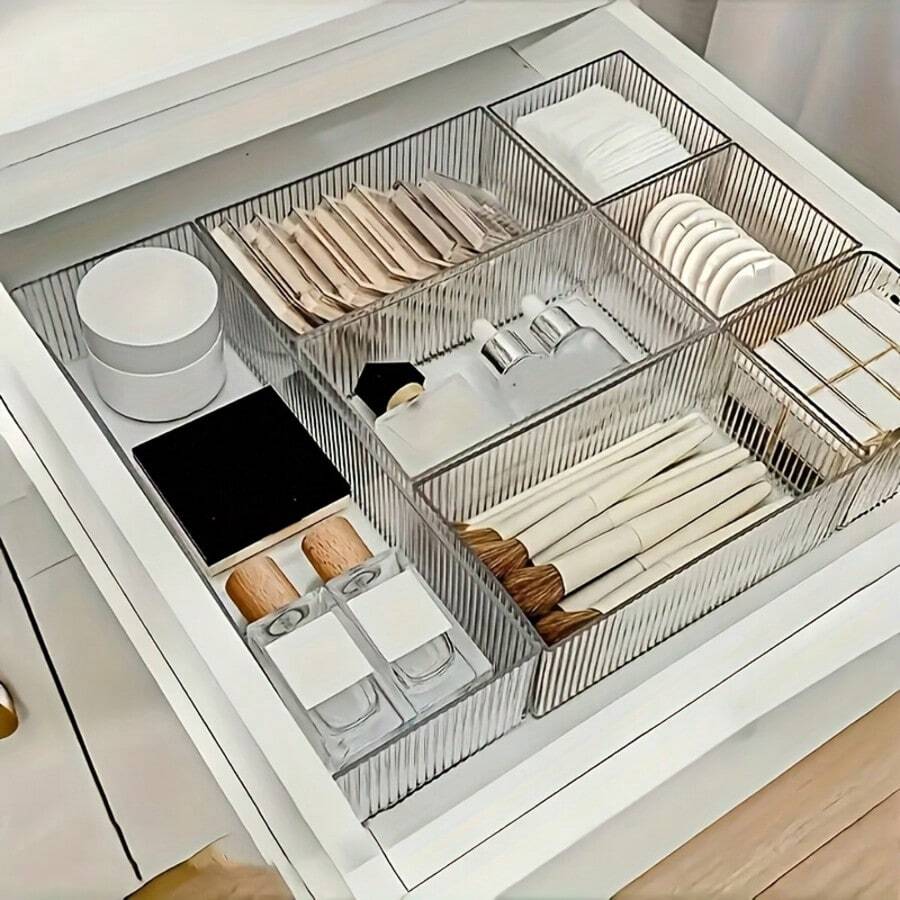 Stackable Adjustable Multi-Drawer Storage Organizer Box, Suitable For Storing Cosmetics, Office Supplies, Desktop Essentials, Great For Makeup Professionals, Nail Technicians, Beauty Tools, Student Supplies