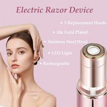 1pc Aesthetic Mini Lipstick Design Electric Women's Facial Hair Remover, USB Rechargeable Painless Facial Trimmer, Portable Compact Shaver For Lip And Peach Fuzz, Essential Travel Beauty Tool - Multicolor - View 5