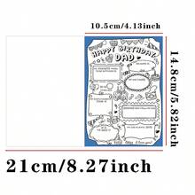 1 Set - Biglietto di auguri per il compleanno con busta, biglietto di compleanno divertente da colorare, biglietto di compleanno per bambini, regalo ideale per il compleanno del papà - Set - Visualizzare 2