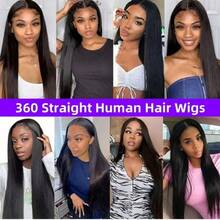 ZHENDEFA 360° Seamless Invisible Lace Front Wig, Transparent Mesh, No Glue No Trace, With Elastic Drawstring, Pre-Trimmed Brazilian Straight Hair, 200% Density - SNatural - View 9