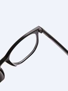 Men's Classic Solid Color Square Non-Prescription Glasses Glasses, Suitable For Daily Wear, Outfit Matching, And Holiday Gifts - Clear - View 4