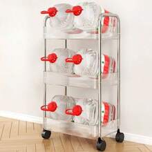 High-Value Transparent Acrylic Storage Cart, Multi-Layer Movable Household/Beauty Salon Snack Trolley Rack - Multicolor - View 7