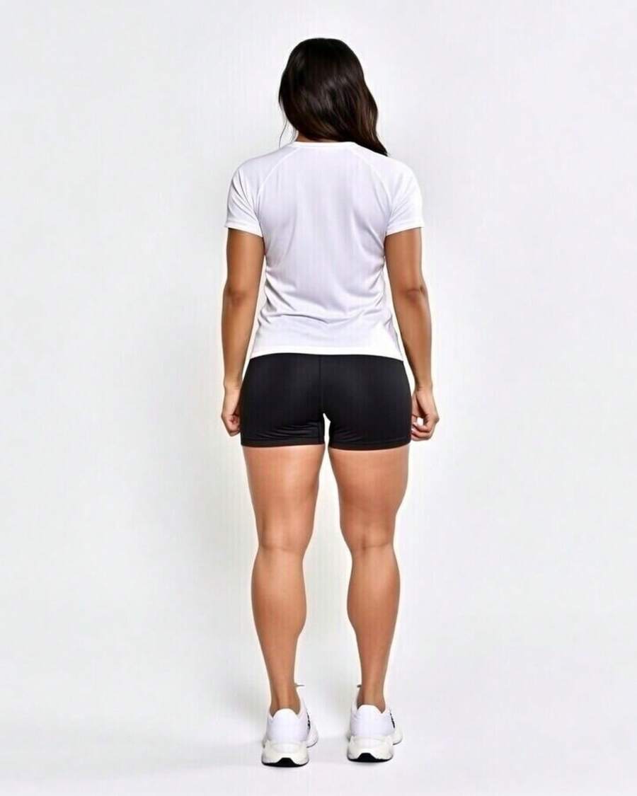 Women's Gym Set: Dry Fit T-Shirt + Sports Fitness Shorts | Ideal Set For The Gym And Everyday Wear | Women's Fitness Kit – Dry Fit T-Shirt + Shorts - 白色 + 短褲 - 查看 1