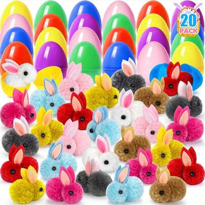 内含兔子图案的复活节彩蛋，适合复活节彩蛋寻宝游戏、篮子填充物、派对礼品