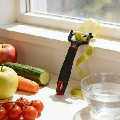 1 pieza Pelador de verduras esencial de cocina - Mango de agarre cómodo para pelar papas, zanahorias y frutas suavemente