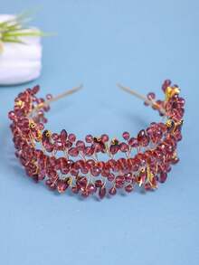1pc Elegant Women's Crystal Headband Hair Accessory, Bridal Wedding Headpiece, Suitable For Princess Events, Festivals, Birthday Parties, Banquets Hair Band Hair Hoop,Summer,Holiday,Travel - Multicolor - View 11
