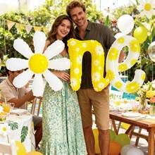 1pc Daisy One Print Letter Balloon, Daisy, Suitable For Birthday Party, Housewarming Party, 1st Birthday Party - Multicolor - View 3