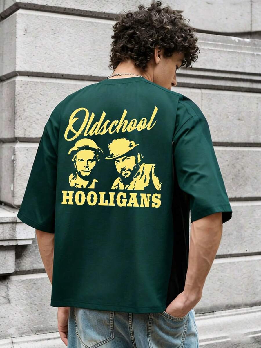 Men's Graphic T-Shirt, Soft & Breathable Casual | Essential For Daily Street Style - Dark Green - View 1