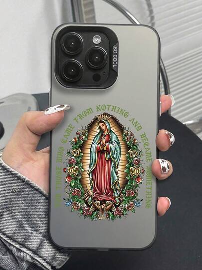 Die neue Serie kreativer und modischer IMD-Laser-Handyhüllen, religiöse Figur der Jungfrau Maria mit Rosenkranz und inspirierenden Textmustern, klassische Hybrid-Handyhüllen mit Stoßfestigkeit und rutschfester Oberfläche, kompatibel mit iPhone 17/17Air/17Pro/17ProMax, 16/16Plus/16ProMax, 15.14, 13, 12, 11 Serie, geeignet für Galaxy S22, S23, S24, S25 PLUS ULTRA Serie, Ostergeschenk, Weihnachts-/Halloween-Dekoration/Geburtstagsgeschenk, für Paar, Freundin, Freund oder sich selbst.