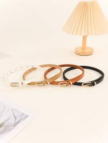 4pcs Minimalist Women & Teenage Students Fashion Belt Set - Multicolor - View 4