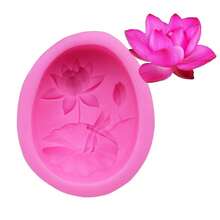 1 pieza Molde de silicona con fragancia de loto, molde de decoración de piedra aromática hecha a mano, múltiples patrones, antiadherente y fácil de desmoldar - rosa - Ver 6