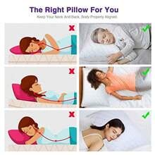Juego de 4 almohadas refrescantes almohadas de espuma viscoelástica triturada con cierre firmeza ajustable para dormir almohada fría fría y caliente para dormir de lado 20 x 30 - Cubierta azul refrigerante - Ver 6