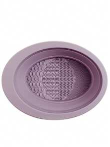 1pc Silicone Brush Cleaning Mat, Multi-Functional Cleaning Tool For Makeup Brushes, Sponges And Makeup Sponge - A-Purple - View 11