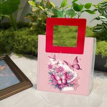 1个钻石画艺术礼品袋，蝴蝶主题图案，特殊设计手提袋，PVC材质水钻工艺 - 多功能手提袋 - 收纳袋 - 方便携带 - 查看 7