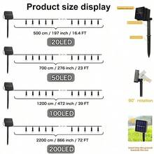 36V Solar Outdoor Hanging Light, IPX4 Waterproof, 8 Modes, Solar Fairy Story Garden Patio Celebration Decor Atmosphere Light, Commercial Lighting, Brass Lamp Shade, Purely Solar Powered - Solar Bare Light String - View 5