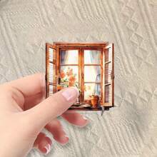 50Pcs Fashion Transparent Flower Window Stickers Spring Clear Stickers Cute Cartoon Flowers Plants Stickers PET Waterproof Stickers For Water Bottle,Computer,Laptop,Phone,Luggage,Notebook,Fridge - Multicolor - View 5