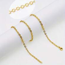 1件2毫米不锈钢O型环项链，男女皆宜的情侣时尚单品，DIY项链配件，经典简约圣诞礼物 - 金色 - 查看 5