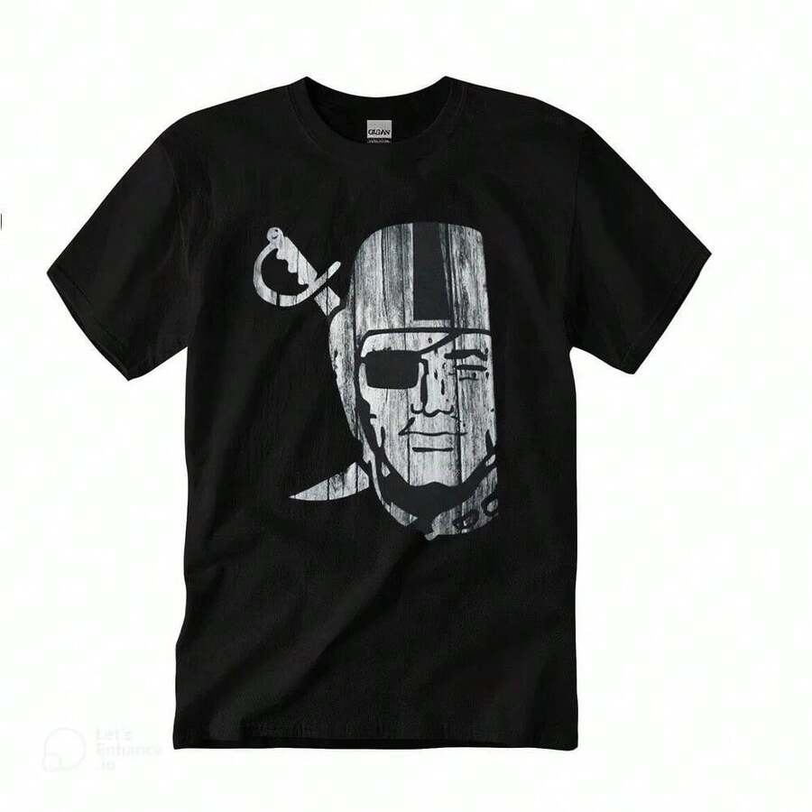 T-Shirt RAIDER NATION T-Shirt Silver 's Tee Unisex CrewneckTrend Tee - 黑色 - 查看 1