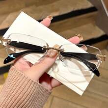 1pc Women's Fashion Frameless Personalized Fashion Glasses - Multicolor - View 8