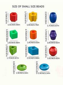 25pcs Educational Beaded Blocks Set For Fine Motor Skill Development - Beading Lines - Early Learning Toys Numeric Blocks, Motor Skills, Clay Tools, Blocks, Educational, Craft Kit - Multicolor - View 4