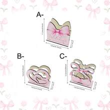 1/3pcs Cute Pink Cherry Heart Bow Print Wooden Napkin Tissue Box, Napkin Holder, Paper Towel Clip, Independent Desktop Centerpiece Decor, Suitable For Kitchen, Dining Table, Bedroom, Nightstand, Dorm, Wedding, Modern Home Decor - Multicolor - View 10