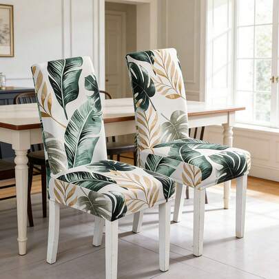 1pc/4pcs/6pcs Removable Chair Cover, Geometric Print Pattern, Stretchy, Suitable For Bedroom, Living Room Home Decor, Holiday Party Decoration