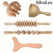 SilvaLex Wooden Massage Tool, Full Body Massager, Hand Massager, Leg Massager, Shoulder Massager, Neck Massager, Face Massager, Back Massager, Waist Massager, Full Body Muscle Massage, Multi-Functional Massage Tool For Different Body Parts, Body Relaxation Tool - Apricot - View 1