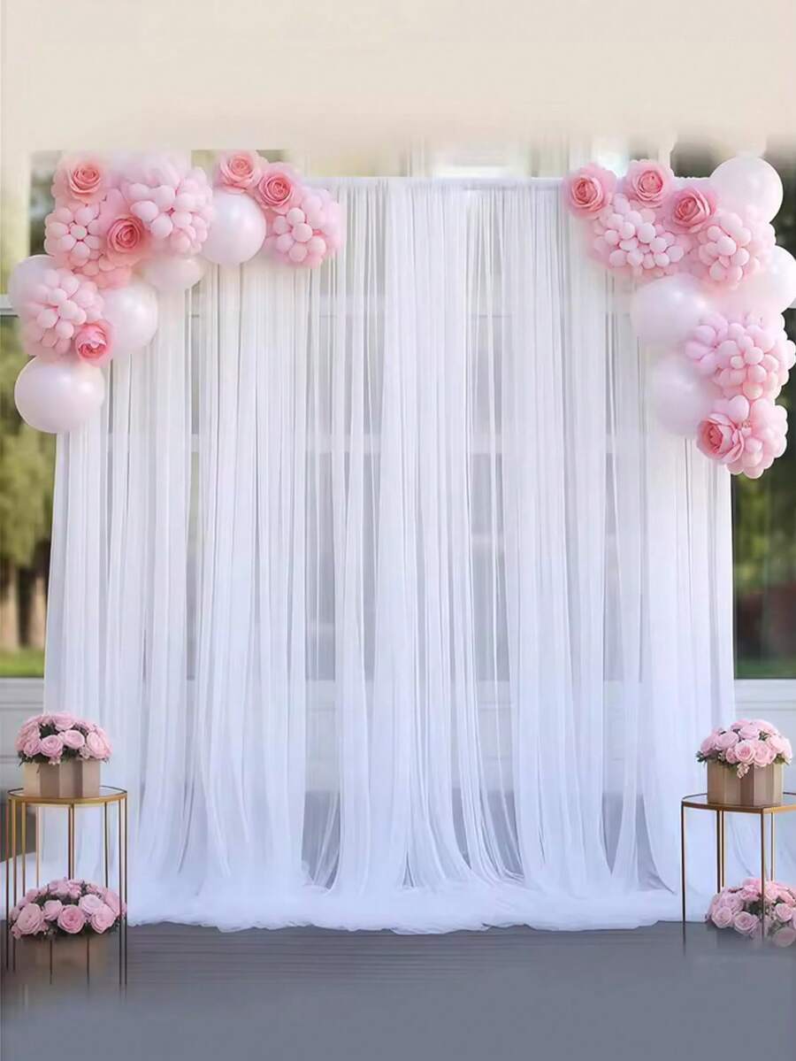 1/3/5/10M Wedding Tulle Backdrop Curtains,Sheer Backdrop Curtains For Birthday Party Spring Party,Photography Backdrop Decor - Multicolor - View 1