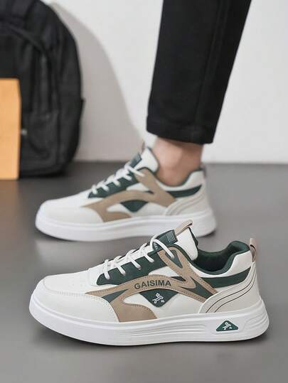 2026新款春季男士时尚撞色运动鞋，学生运动鞋，厚底百搭休闲鞋