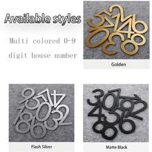 10厘米3D立体自粘邮箱号码，现代门牌号码，室外地址号码，住宅号码，办公室号码，酒店房间号码，公寓号码，免费赠送0-9混合数字。 - 彩色 - 查看 2
