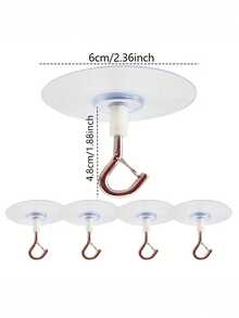 4/8个简易安装天花板气球丝带挂钩，带安全扣，抛光金属材质，无需钻孔，营造节日气氛，多用途挂钩 - 查看 2