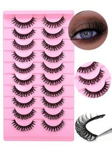 5 Pairs Natural Fluffy False Eyelashes, Pink Packaging, Suitable For Daily And Various Makeup Looks - View 11