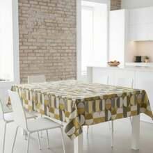 Kiva Modern Design Oilcloth Tablecloth, Stain Resistant And Waterproof, Sizes From 100x140 To 300x140 Cm And Round 140 Cm - Oilcloth Tablecloth For Rectangular And Round Tables - Available In 13 Designs - 選項 2 - 查看 2