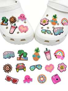 14pcs Assorted Cute Shoe Clips & Charms, Decorative Accessories For Adults & Kids, Party Favors - Multicolor - View 1