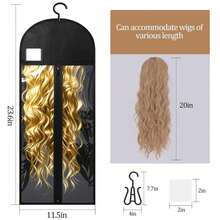 6-Pack Extra Long Wig Storage Bags With Hanger For Travel & Closet - Black 3PCS - View 2