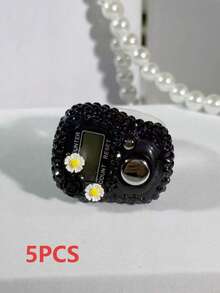 Máy đếm mini cầm tay kỹ thuật số đính đá hoa dễ thương, thước đo độ chặt có thể điều chỉnh, đếm thủ công tiện lợi, nhiều màu sắc để lựa chọn, thích hợp cho các hoạt động thể thao ngoài trời, đếm số lần cầu nguyện, đếm người và nhiều hơn nữa, nhẹ và di động, thích hợp cho việc đọc kinh, đếm số lần cầu nguyện, thể thao/huấn luyện/cầu nguyện. - Nhiều màu - Xem 25