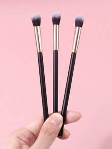 3pcs Soft Eyeshadow Brush Set, Eyeshadow Blending Brush, Highlighter Brush, Small Detailed Makeup Brushes, Professional Makeup Artist & Beginner Makeup Tools - Black - View 6