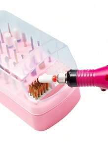 30-Hole Nail Drill Bit Holder, Matte Polishing Bit Display & Organizer, 2-In-1 Nail Drill Bit Brush - Multicolor - View 5