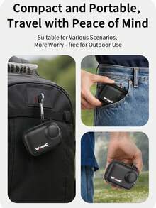 Insta360 GO Ultra Mini 迷你收納包 行動攝影機配件，附拉鍊與登山扣的迷你保護攜行袋，PU 與 EVA 材質，黑色/灰色可選，適合旅行攝影、Vlog 拍攝與戶外探險，GO Ultra 相機收納 | 攜帶方便 | 全方位保護 | 精巧輕量 | 免費附贈登山扣 - 查看 12