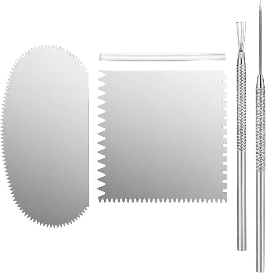 4Pcs Stainless Steel Clay Sculpting Tool Set For Pottery & Ceramics - Ribs, Scrapers, Needle, Wire Tools For Art Crafts - C - View 1