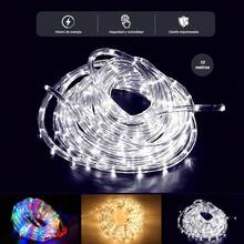 Luces de Tubo LED Impermeable de 10 Metros, Luces de Cadena LED Decorativas con 8 Modos de Parpadeo y Controlador con Memoria, Disponibles en Multicolor, Blanco Cálido y Blanco, PVC Resistente Sin Enredarse, Bajo Consumo Energético y Alta Luminosidad, Resistente al Agua, Viento, Sol y Nieve para Uso Interior y Exterior, Ideal para Decoración Navideña, Fiestas, Patio, Jardín, Camping y Hogar, Regalo Perfecto para Festivales - luz blanca - Ver 3
