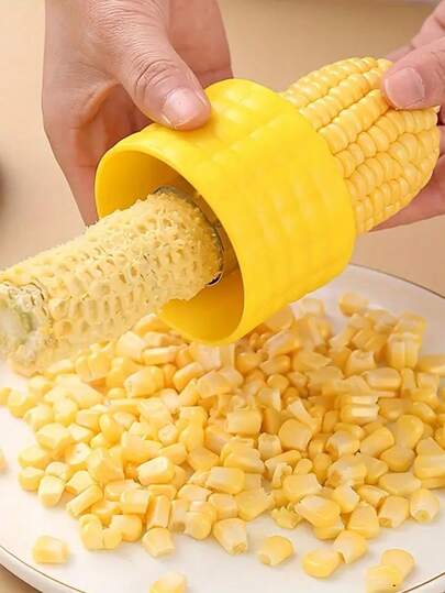 1pc Corn Peeler, Peeler, Corn Cob Cutter, Thresher, Corn Peeler, Fruit And Vegetable Tool Cooking Tool, Kitchen Accessory, Corn Cob Remover, Easy To Operate And Efficient Corn Kernel Removal Tool, Essential Kitchen Tool, Random Color